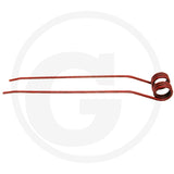 Swather Tine for Claas Liner, red coil, 9.5 x 90 x 595 mm