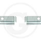 Granit left mowing blade components for Deutz-Fahr/Kuhn/Vicon PZ; left and right blade halves with mounting holes, pack of 25