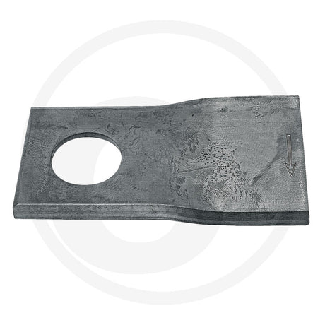 Granit left lawn mower blade with circular mounting hole and orientation arrow