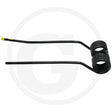 Rotary tedder tine, right straight, black metal with yellow marker tip