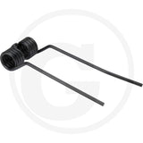 Rotary Tedder Tine Left Straight, black metal agriculture machinery component