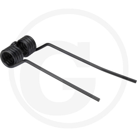 Rotary Tedder Tine Left Straight, black metal agriculture machinery component