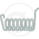 Torsion spring for heavy machinery, gray steel coil with end hooks; GRANIT brand