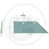 Share (Right) tillage part by GRANIT - blueprint with dimensions