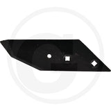 Granit share point tillage part, black metal blade with pointed left tip and mounting holes