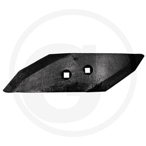 Bolt-on point Granit tillage blade, black metal with two mounting holes.