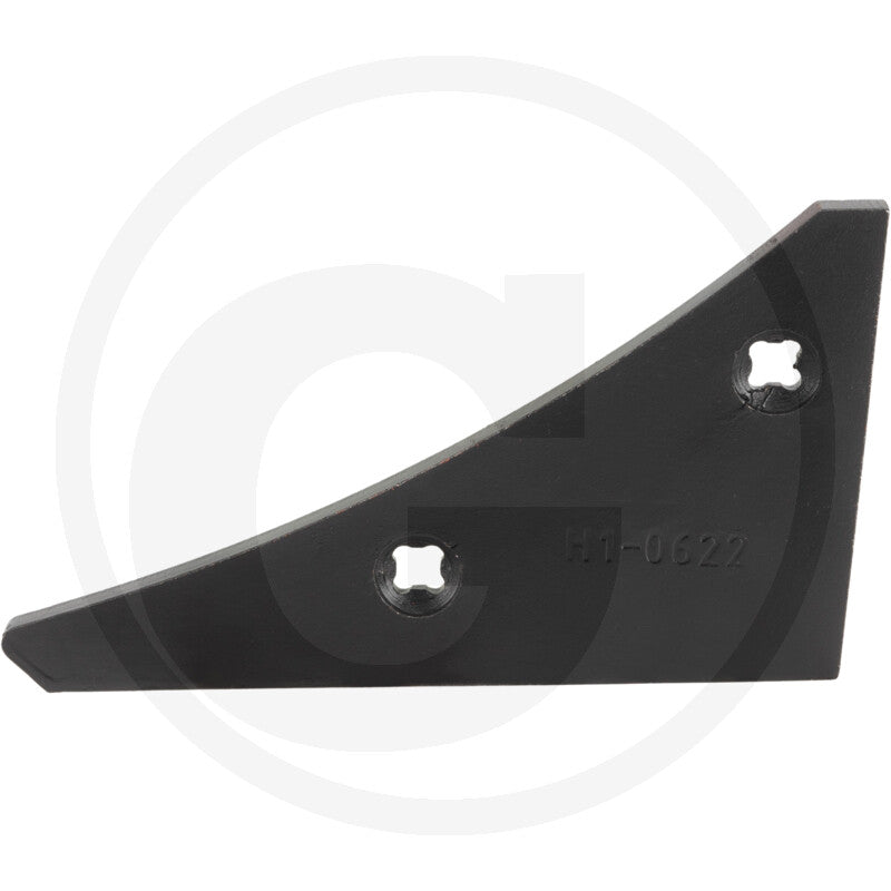 Landside wedge GRANIT, black metal tillage part with two bolt holes and model 56017.