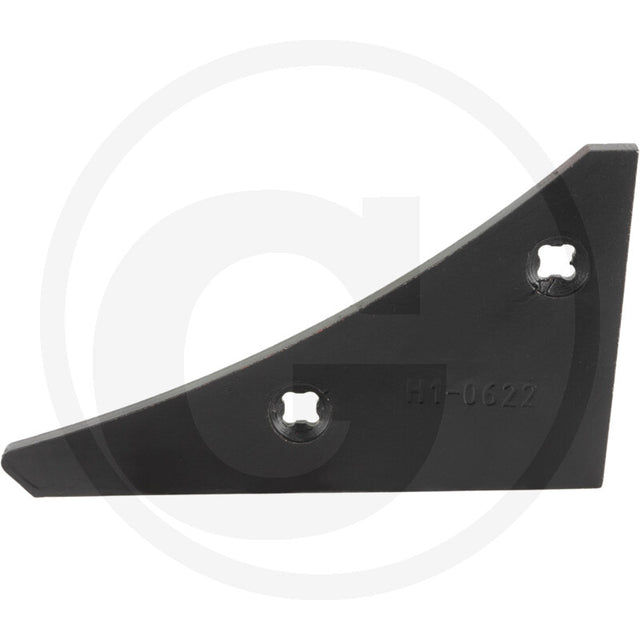 Landside wedge GRANIT, black metal tillage part with two bolt holes and model 56017.
