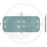 Landside Granit 56017 3411460 plate for tillage parts with multiple mounting holes