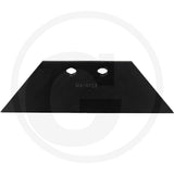 Skimmer share by GRANIT, black metal tillage part with two mounting holes