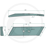 GRANIT Reversible Point for tillage parts, 56034 053090, with two mounting holes