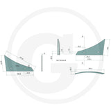 Mouldboard Front Part 56034 073251, GRANIT tillage part, teal-blue, set of 2