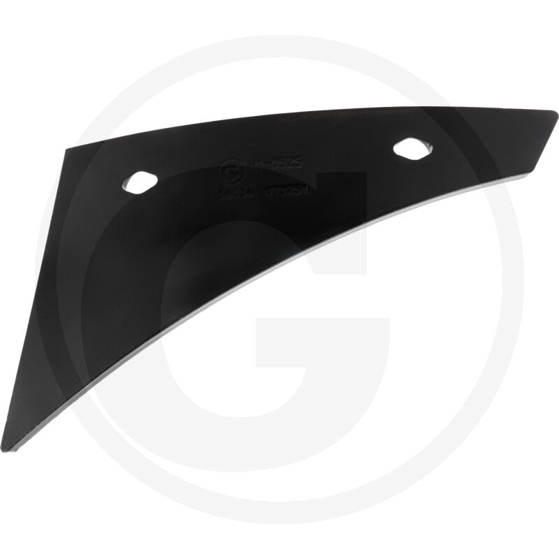 Mouldboard front part, GRANIT, black curved metal blade with two mounting holes.
