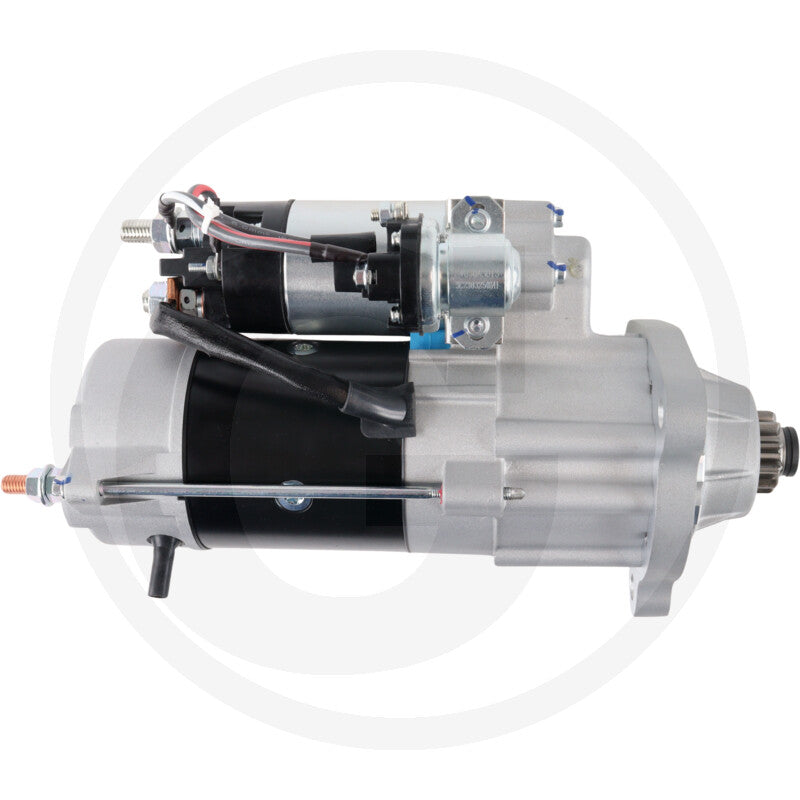 Starter motor 24V 7.5kW with silver and black housing for Scania