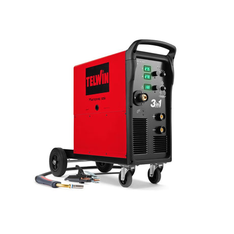 Telwin Mastermig 305i welder, red 3-in-1 welding unit on wheels