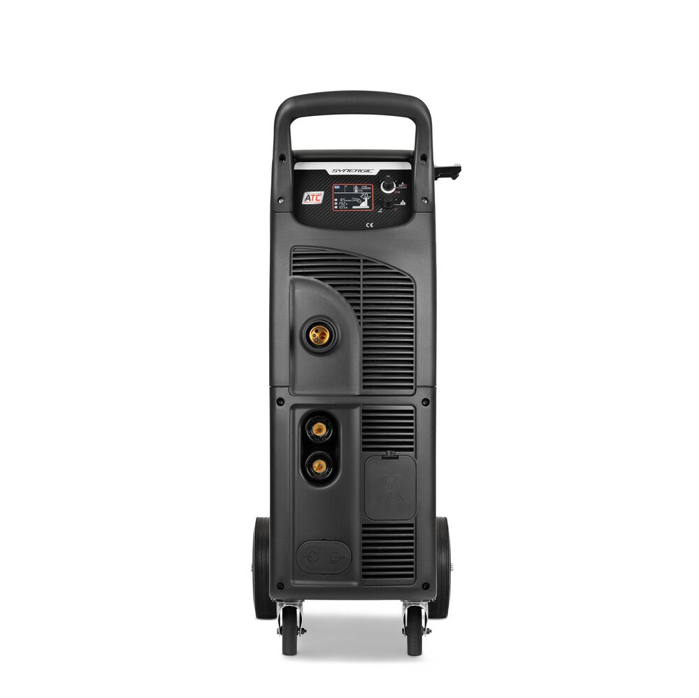 Telwin Electromig 300 Synergic Welder on wheeled trolley, dark gray body