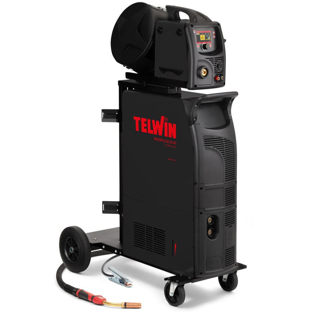Telwin Inverpulse 60.40 Wave Aqua welder on a black mobile cart with red Telwin logo and wheels