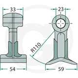 Pruning T Flail McConnel F91 7191320 hedgecutter flails DGT Agri two-view diagram