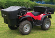 ATV Carrier Box 200L rear-mount by JFC Agri on a red ATV with two storage boxes; lid sold separately