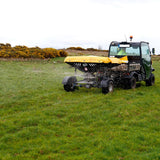 JFC Agri ATV fertiliser spreader with yellow cover, manual control