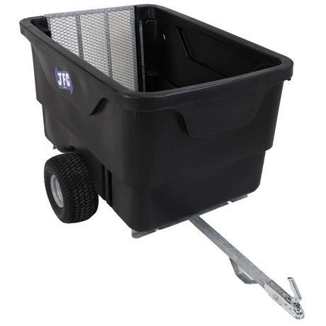 Quad Kart ATV Trailer by JFC Agri with black tub, galvanised frame and steel ramp door, 1275L capacity