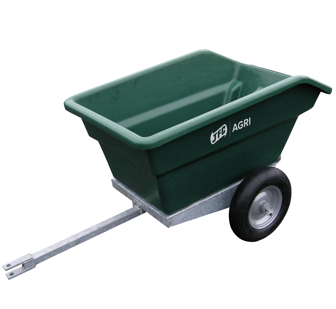 JFC Agri ATV tipping trailer, 250L, green with galvanised frame