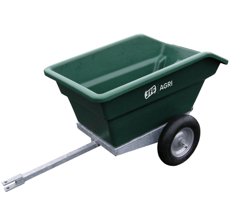 JFC Agri ATV tipping trailer, 250L, green with galvanised frame