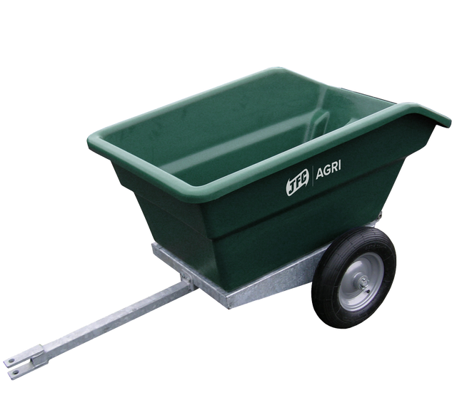JFC Agri ATV tipping trailer, 250L, green with galvanised frame