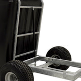 JFC Agri ATV Tip Assist Trailer with gas strut, galvanized frame and black bed, 500kg capacity