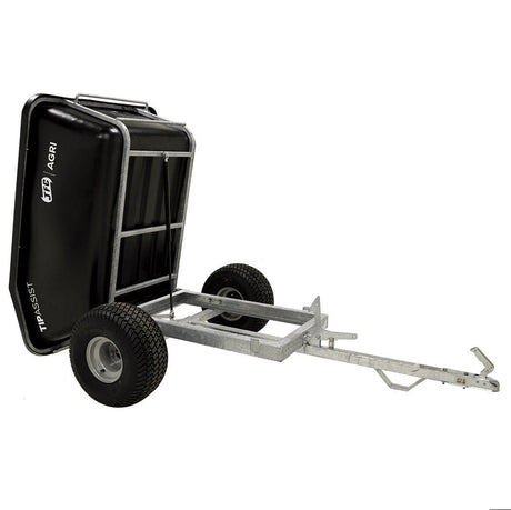 Trailer: JFC Agri ATV Tip Assist Trailer, black tipping tub on galvanized frame, gas-strut tipping, 500kg capacity