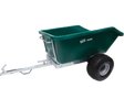 JFC Agri ATV tipping trailer 500L, green with galvanised frame.