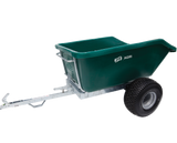 JFC Agri ATV tipping trailer 500L, green with galvanised frame.