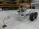 Chapman BT500 ATV Bale Transporter trailer, twin-axle with aluminum frame, 900kg capacity, electric winch.