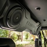 CFMOTO UFORCE U10 Pro XL UTV interior with dual circular speakers in a black full cab