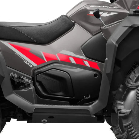 CFMOTO CForce 1000 MV ATV in Granite Ridge gray with red graphics, 963cc V-Twin mud 4x4.
