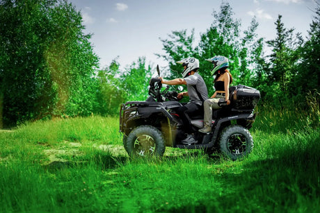 CFMOTO CForce 625 Touring Overland ATV, Granite Ridge edition, two-up seating with rear cargo box