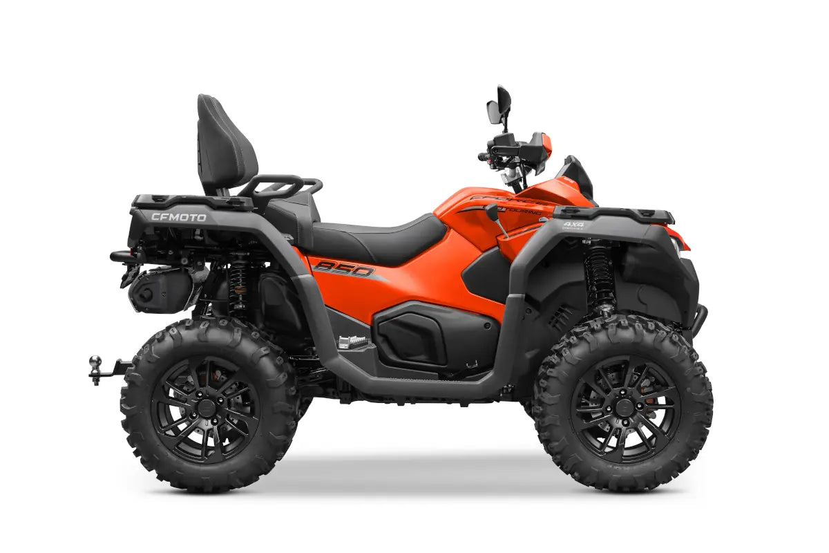 CFMOTO CForce 850 Touring Lava Orange ATV with 800cc V-twin, 75hp, two-up seating, winch