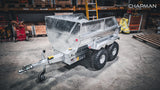 Chapman DT100 hydraulic dump trailer for ATVs/UTVs, 1-ton payload, galvanized steel, dual-axle