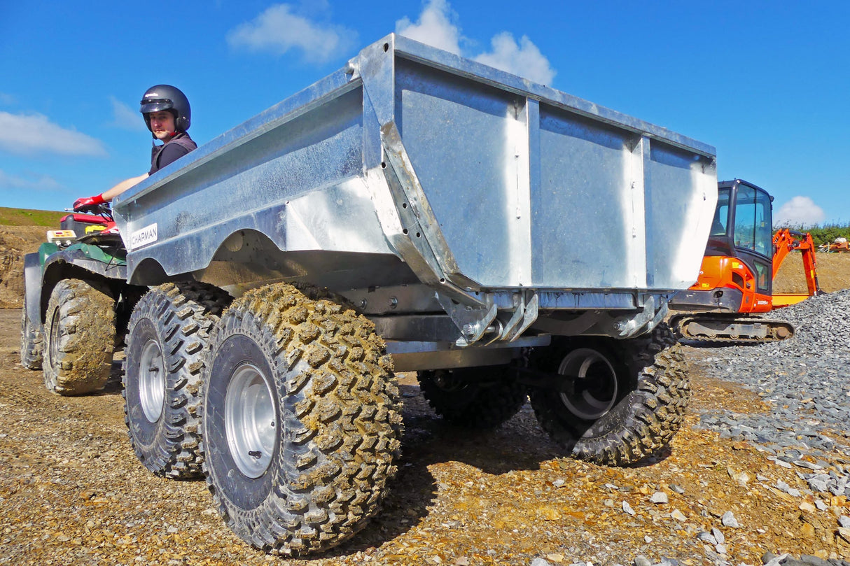 Chapman DT100 hydraulic dump trailer, galvanized steel, 1-ton payload, electric tip, ATV/UTV