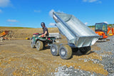 Chapman DT100 hydraulic dump trailer; silver metal bed, electric tipping, 1-ton payload for ATV/UTV