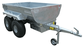 Chapman DT100 hydraulic dump trailer for ATV/UTV, steel silver, 1-ton payload, electric tip