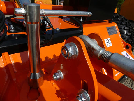 Chapman FM Pro ATV Flail Mower drive shaft and mounting bracket in orange