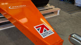 Chapman FR150 ATV land roller, orange steel body with Made in Britain label and pin hitch