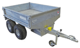 Chapman FT100 flatbed tipping trailer, 1-ton payload, electric tip, galvanized steel bed, ATV/UTV