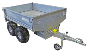 Chapman FT100 flatbed tipping trailer, 1-ton payload, electric tip, galvanized steel bed, ATV/UTV