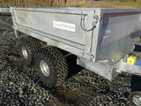 Chapman FT100 flatbed tipping trailer, electric tip, galvanized steel body with dual ATV tires