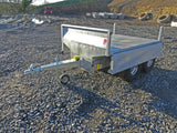 Chapman FT100 flatbed tipping trailer with electric tip for ATV/UTV, 1-ton payload, Made in Britain.