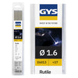 Welding electrodes E6013 by GYS, rutile type, 1.6 mm diameter, 17-pack blister pack for welding