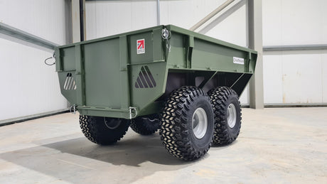Chapman HT100 ATV Utility Trailer in NATO green with twin pivoting axle