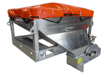 Chapman MF350 UTV mounted stock feeder with orange cover 300L capacity electric drive digital counter galvanized body